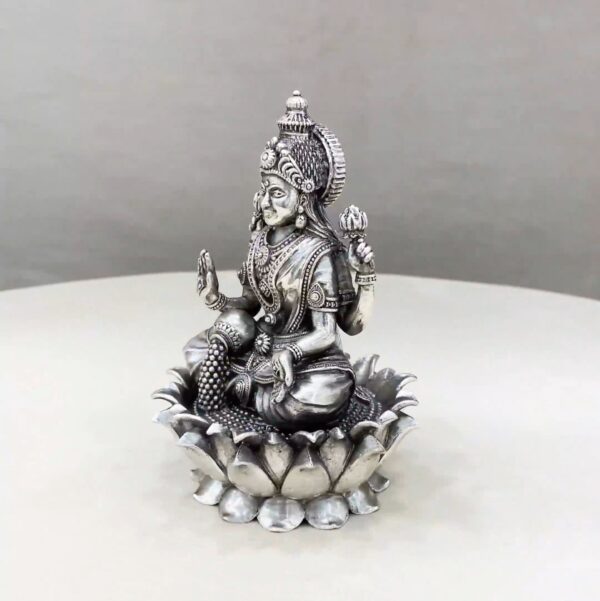 Maa Dhanalakshmi Silver Idol - Image 4