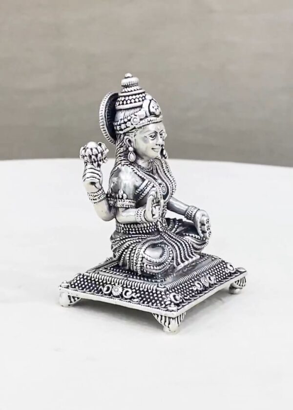 Maa Lakshmi Peetam Pure Silver Idol - Image 2