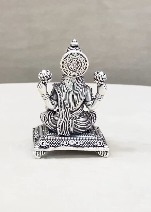 Maa Lakshmi Peetam Pure Silver Idol - Image 3