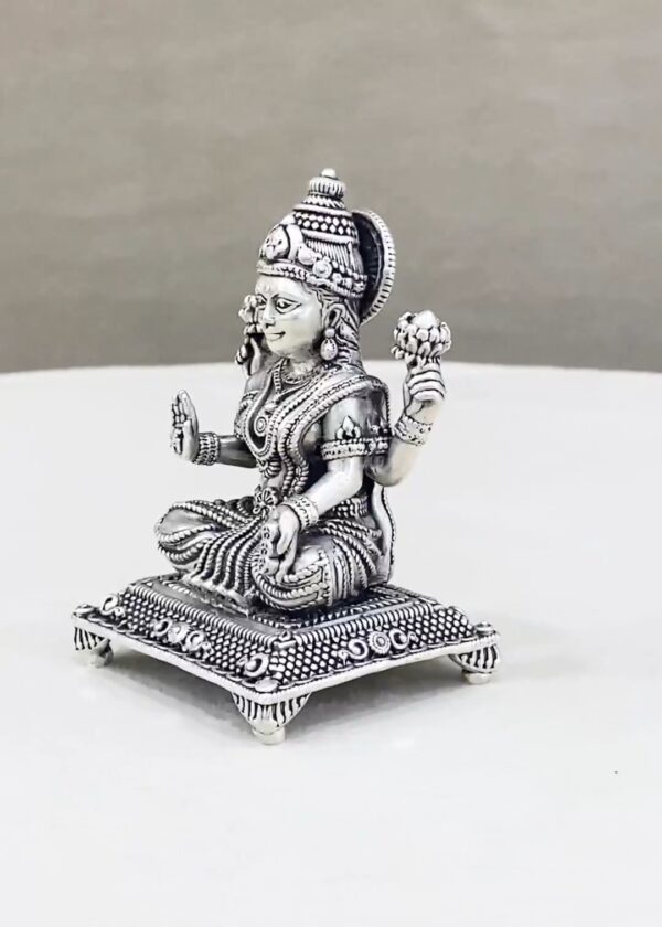 Maa Lakshmi Peetam Pure Silver Idol - Image 4