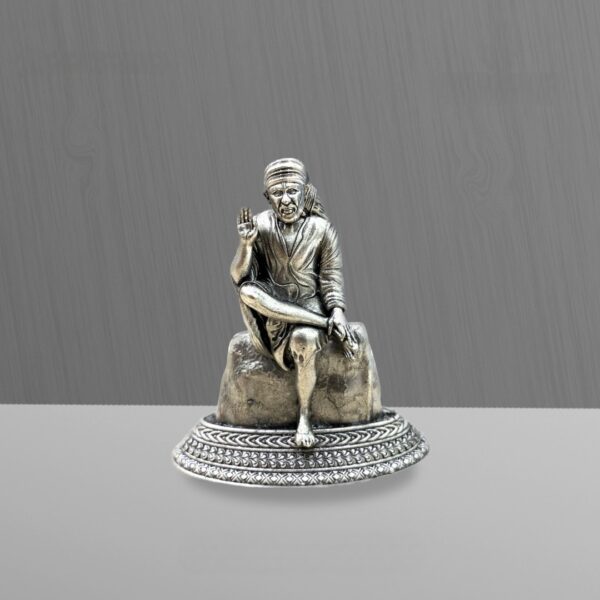 Stone Sai Baba Pure Silver Idol