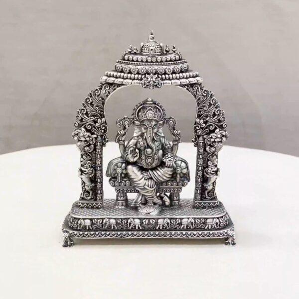 Peetam Ganesh Big Arch Pure Silver Idol