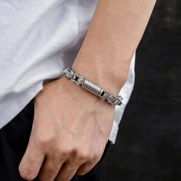 Hand Woven Retro Domineering Style Personality Keel Men's Bracelet in 925 Sterling Silver (Copy)