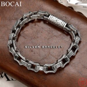 BOCAI S925 Silver Bracelet For Men