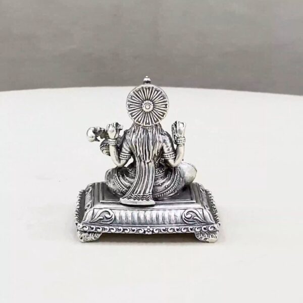 Pure Silver Saraswati Peetam Idol - Image 3
