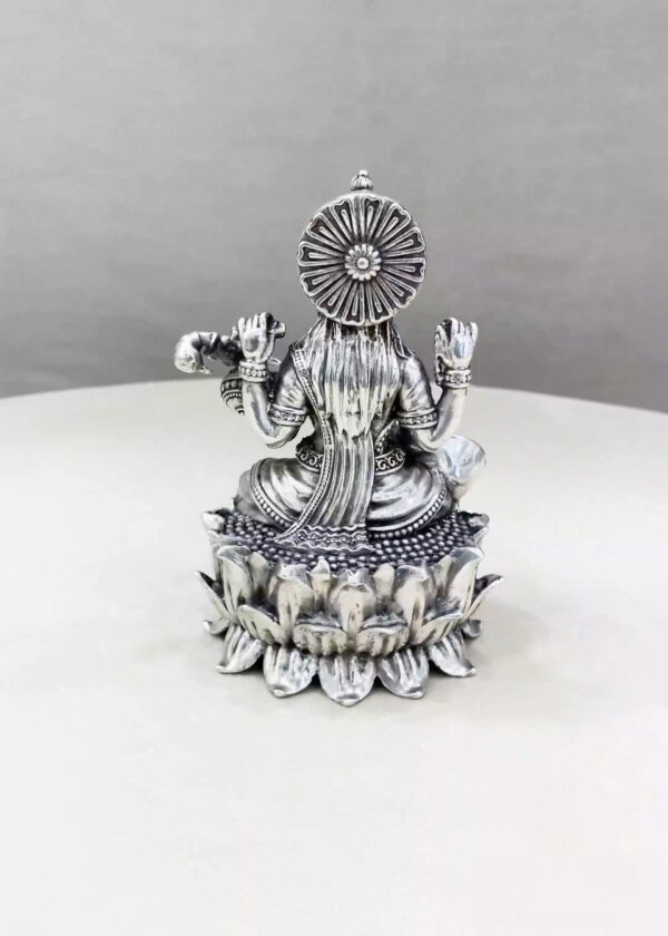 Maa Saraswati Pure Silver Idol - Image 3