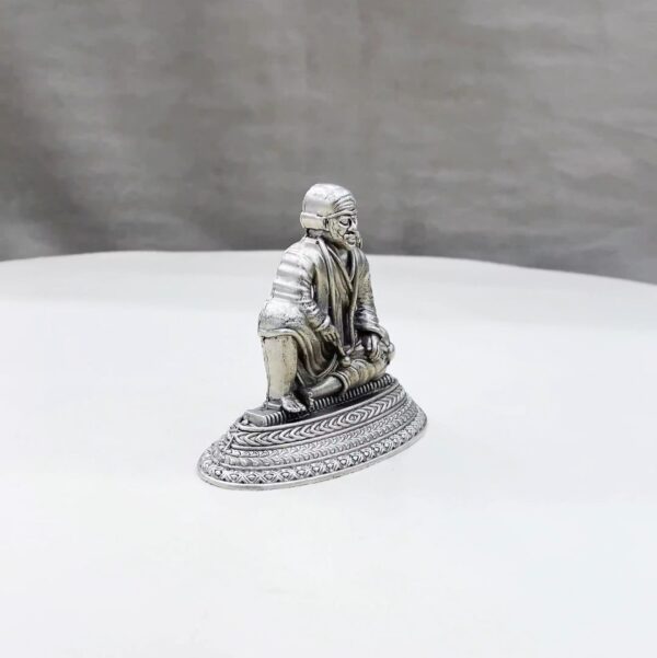 Stone Sai Baba Pure Silver Idol