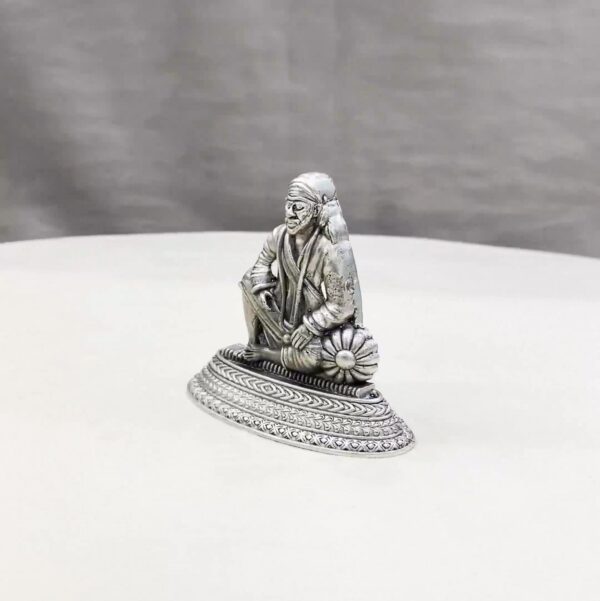 Stone Sai Baba Pure Silver Idol