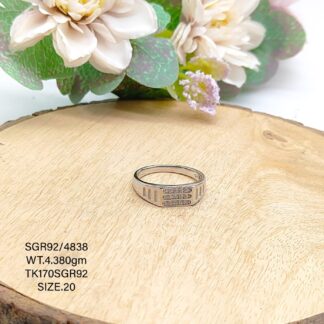 Multistone Gents Ring in Sterling Silver Pure 925 BIS Hallmarked