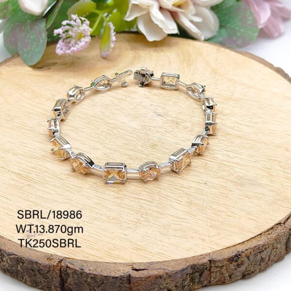 Stunning Diamond Crystal Bracelet in Sterling Silver Pure 925