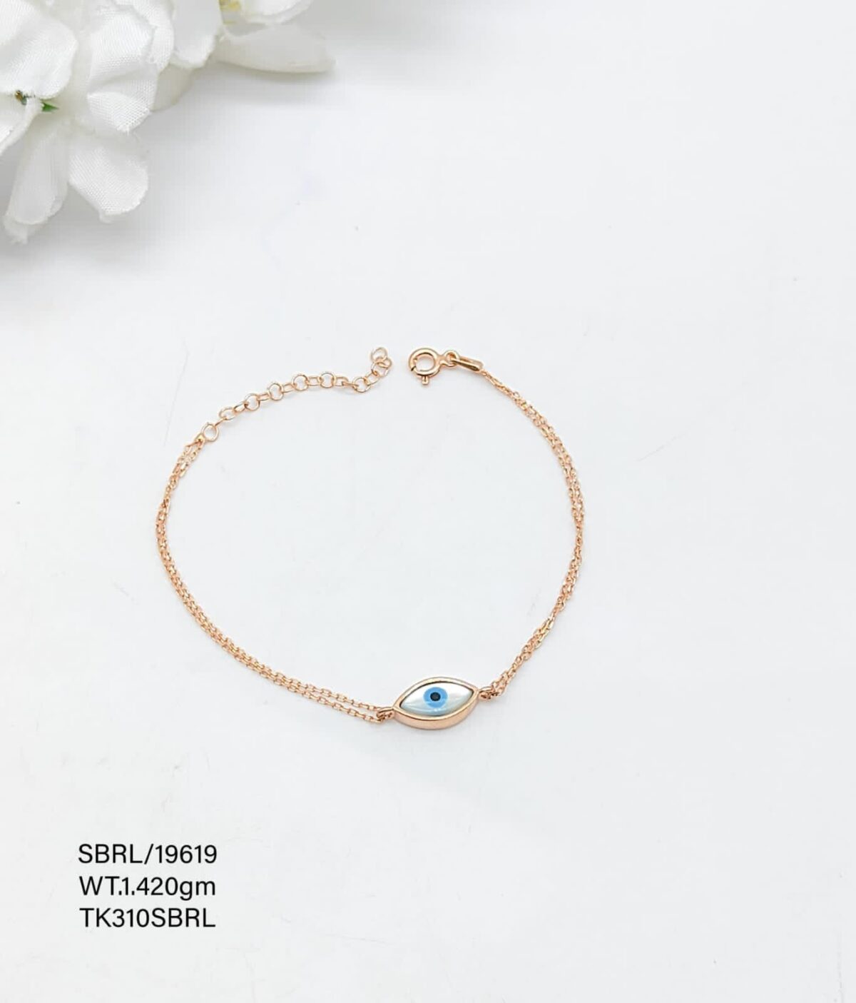Stunning Evil Eye Beads Bracelet in Sterling Silver Pure 925 - Image 1
