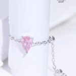 Pink Stone Bracelet Ladies Ring in Sterling Silver 925