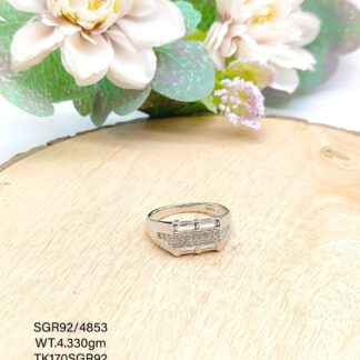 Multistone Gents Ring in Sterling Silver Pure 925 BIS Hallmarked