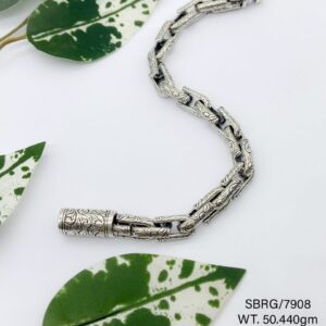 Men's Antique Bracelet in Sterling Silver Pure 925 BIS Hallmarked