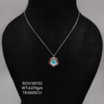 Chain with Evil Eye Pendant in Sterling Silver 925