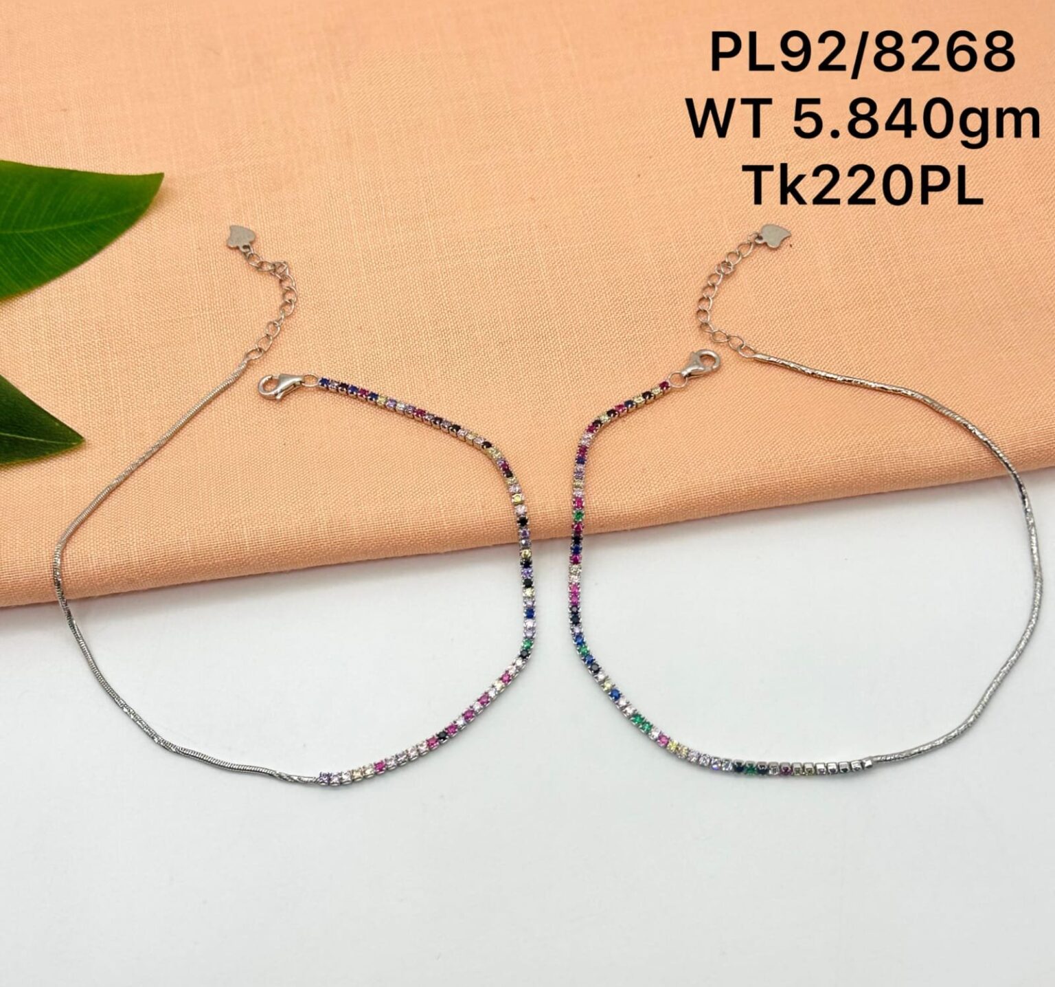 Elegant Rainbow Payal/Anklet in Pure 925 Silver BIS Hallmarked - Image 1
