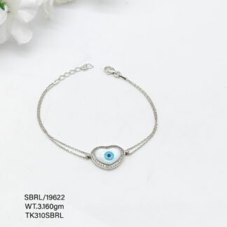 Stunning Evil Eye Beads Bracelet in Sterling Silver Pure 925