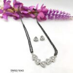 Solitaire Mangalsutra With Dashing Earring In Pure Silver