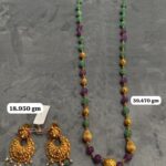 Temple Half Necklace With Earing in Pure Silver 925 BIS Hallmarked