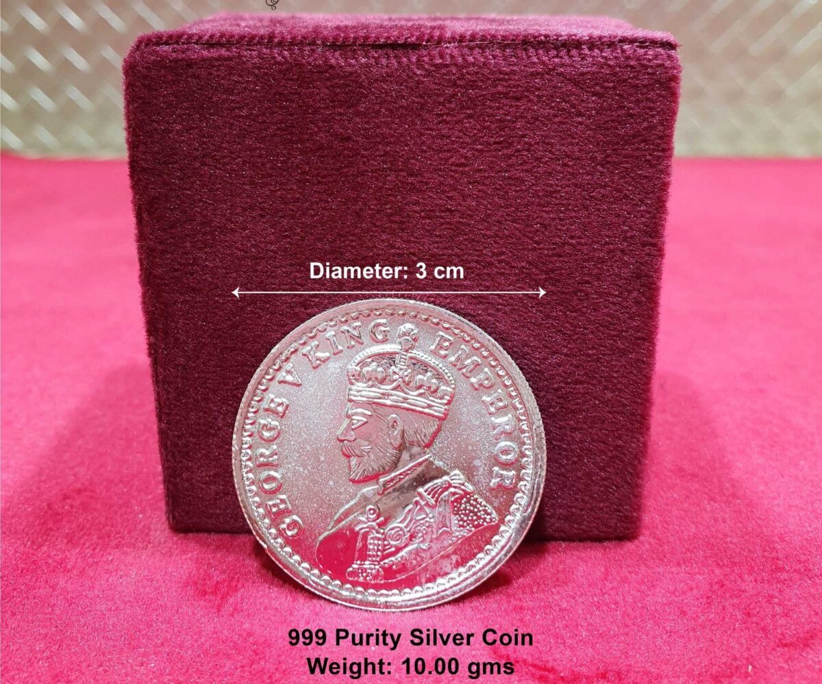 King George 999 Pure Silver Coin 10 gms
