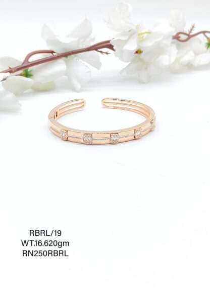 Stunning Rose Gold Ladies Bracelet in Sterling Silver Pure 925