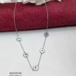 Evil Eye Blue Stone Necklace in Sterling Silver925