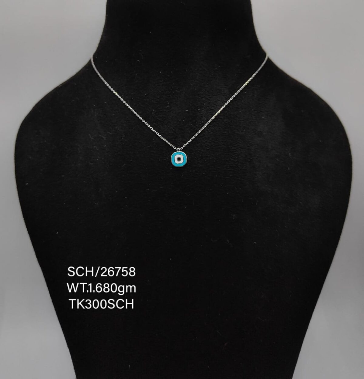 Chain with Evil Eye Pendant in Sterling Silver 925 - Image 1