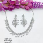 Stunning  white Stone Necklace set in Sterling Silver 925