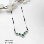 Green Stone Mangalsutra  In Pure Silver