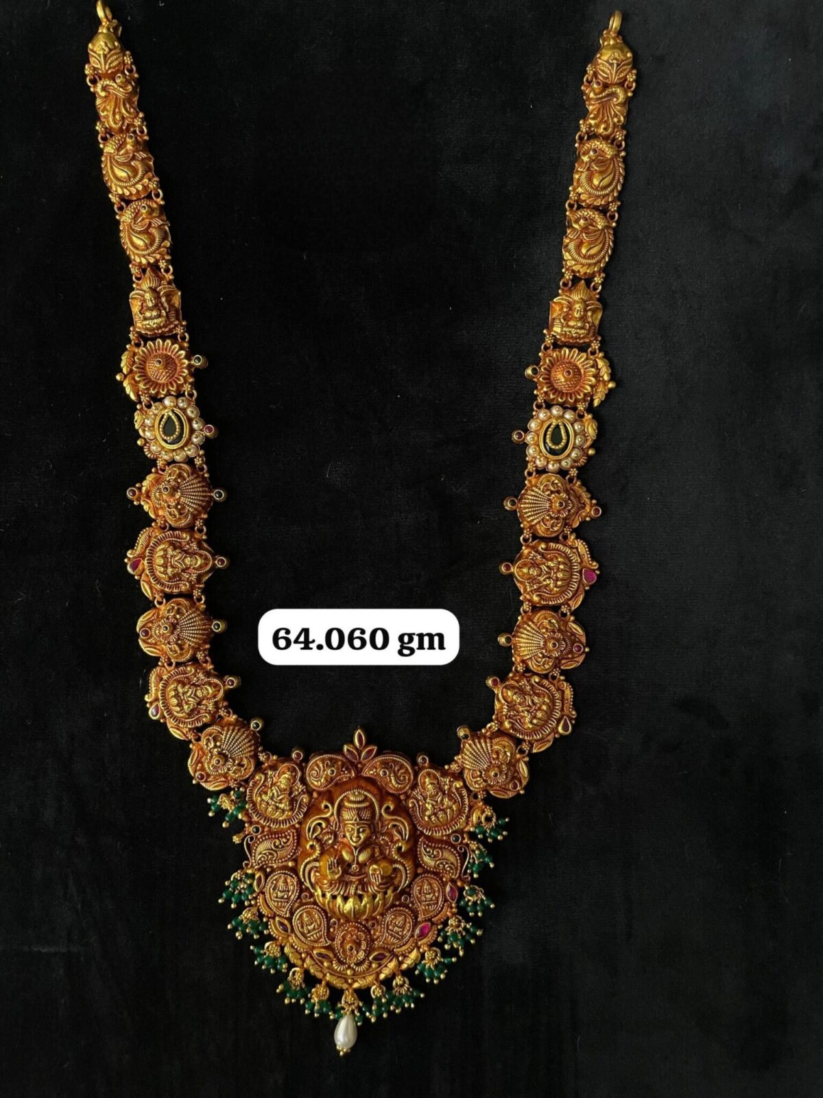 Temple Long Necklace in Pure Silver 925 BIS Hallmarked