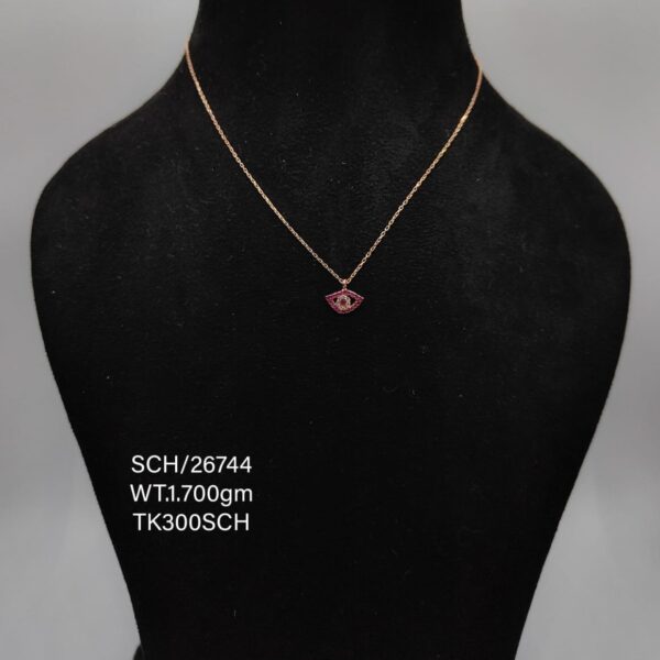 Chain with Evil Eye Pendant in Sterling Silver 925