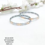 Casting Silver Bangles with Rose Gold Polish 925 BIS Hallmarked