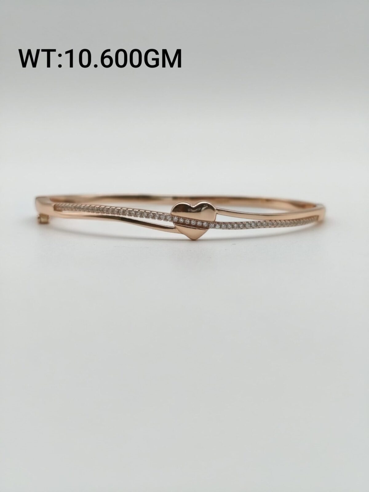 Heart Bracelet in Rose Gold Sterling Silver Pure 925