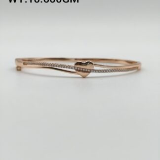 Heart Bracelet in Rose Gold Sterling Silver Pure 925