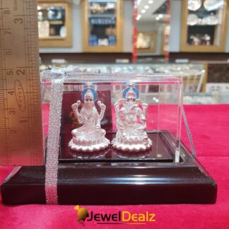 Lakshmi Ganesh Idol in Pure 999 Hallmark Silver