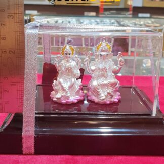 Lakshmi Ganesh Idol in Pure 999 Hallmark Silver