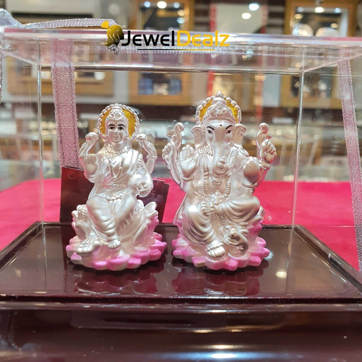 Lakshmi Ganesh Idol in Pure 999 Hallmark Silver