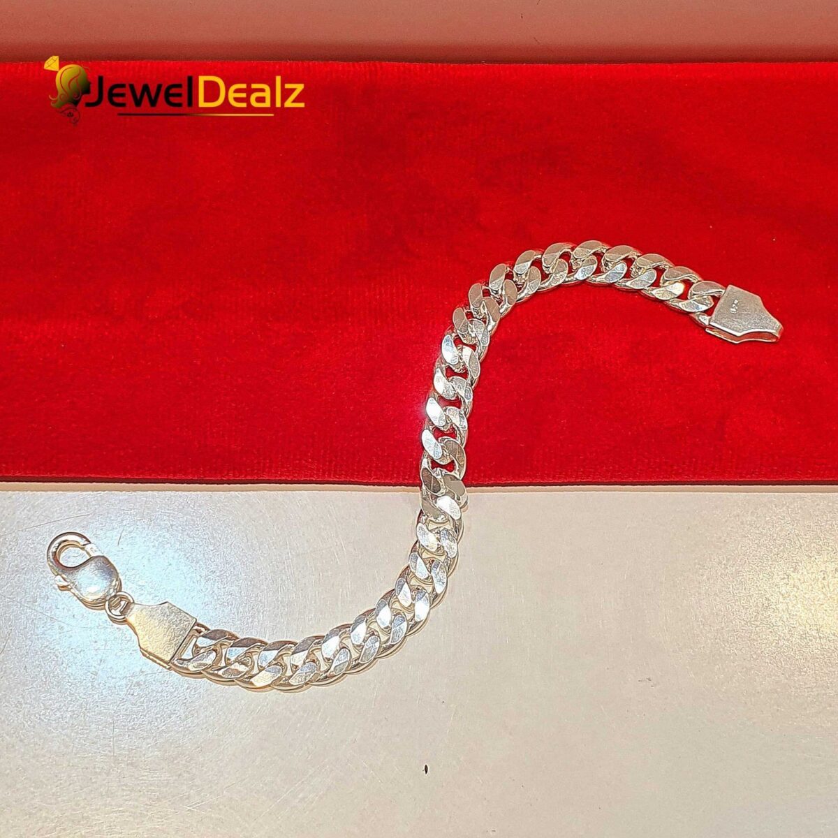 Gents Curb Bracelet in Sterling Silver Pure 925 BIS Hallmarked - Image 2