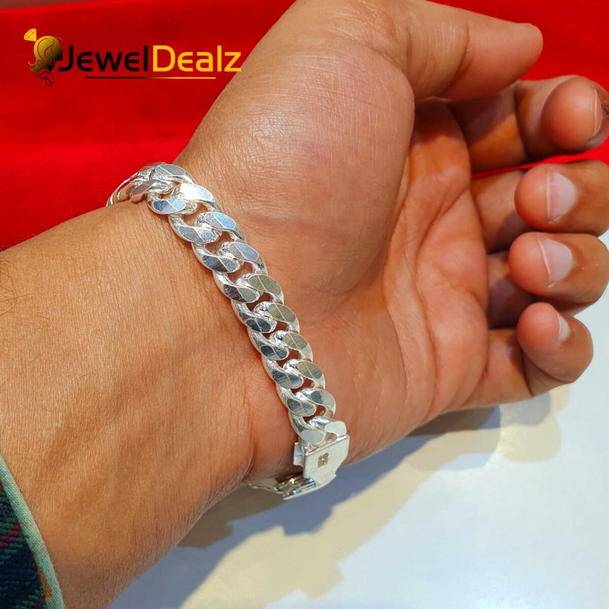 Gents Curb Bracelet in Sterling Silver Pure 925 BIS Hallmarked - Image 1