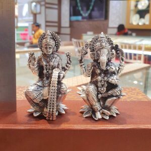 Lakshmi Ganesh Idol in Pure Silver 925 Hallmarked