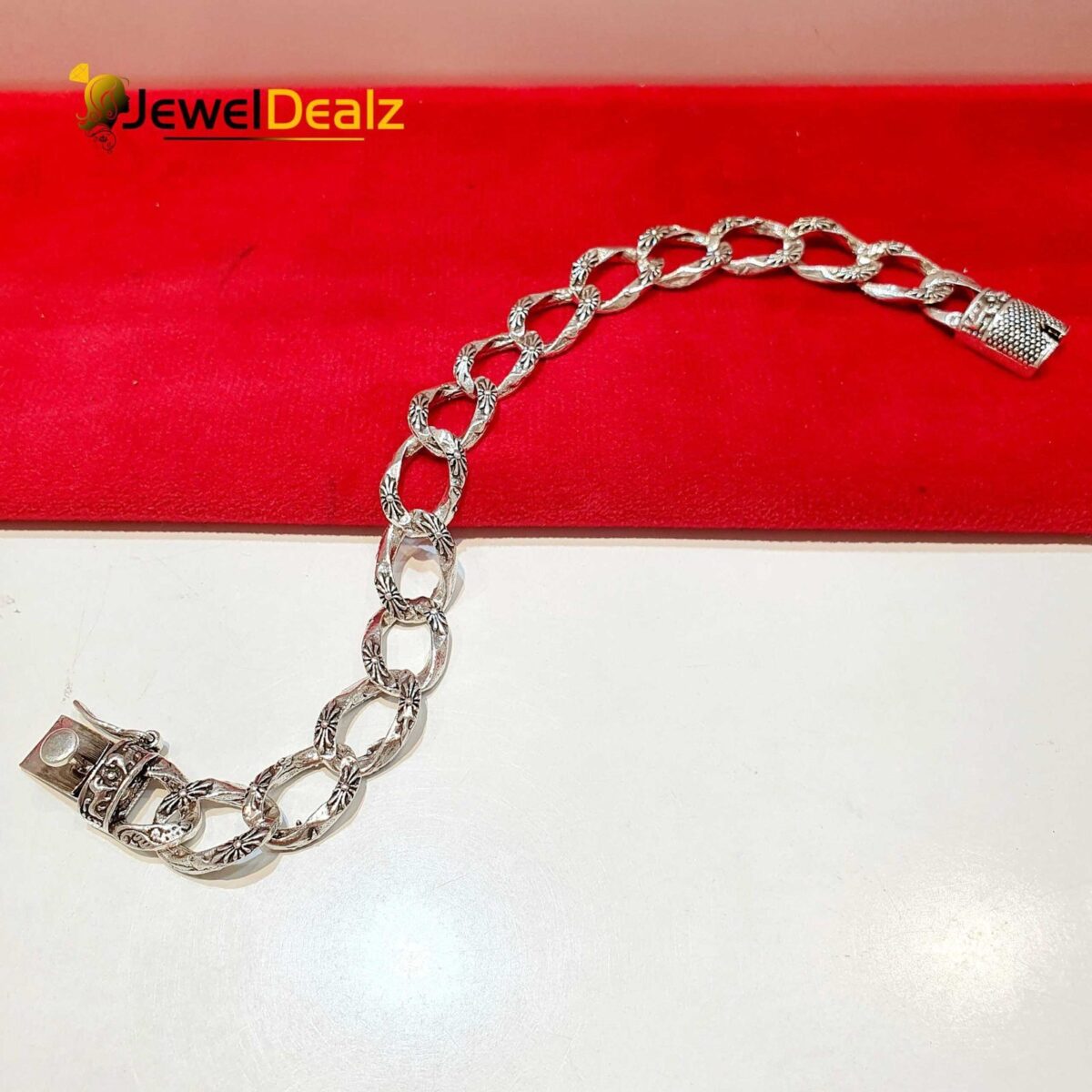 Gents Oxidized Link  Bracelet in Sterling Silver Pure 925 BIS Hallmarked