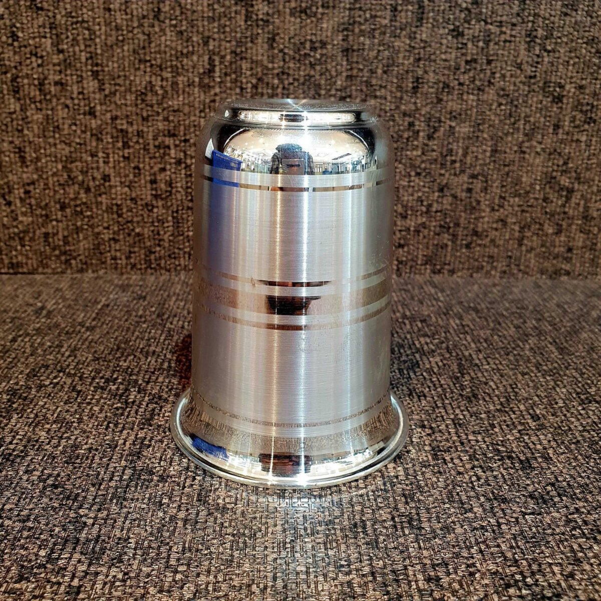 Modern Glass Plain Pure Silver 925 Hallmarked Diam:3.5inch Hei:4.5inch - Image 2