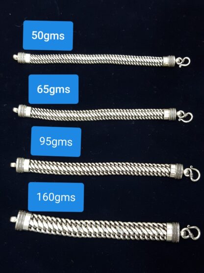 Gents Dazzling Bracelet in Oxidized Silver Pure 925 BIS Hallmarked