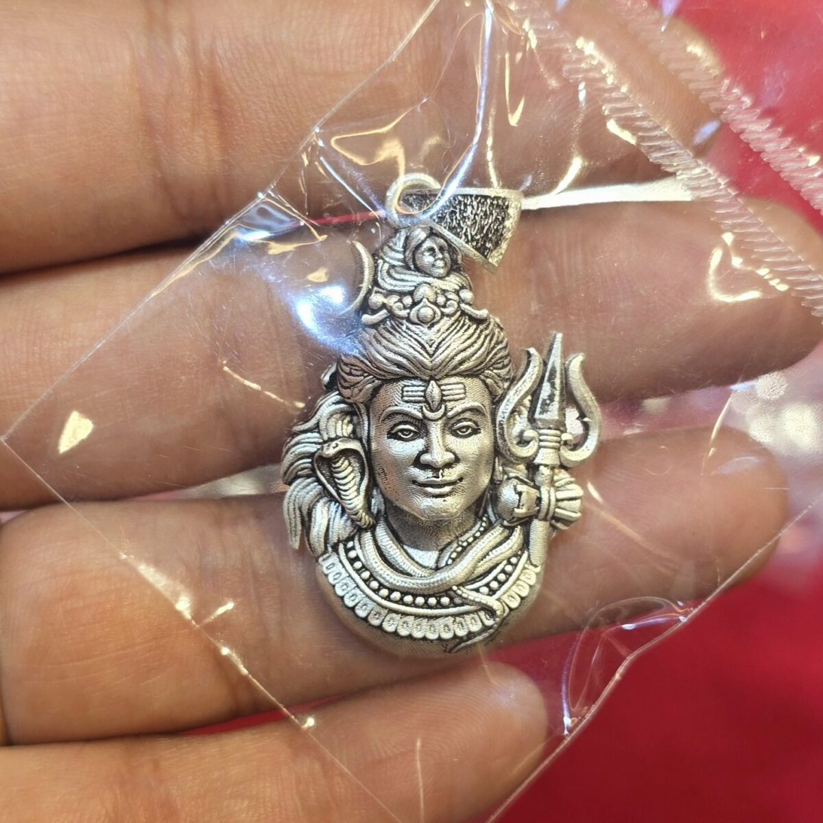 Shiv Face Locket in Pure Silver 925 BIS Hallmarked - Image 1