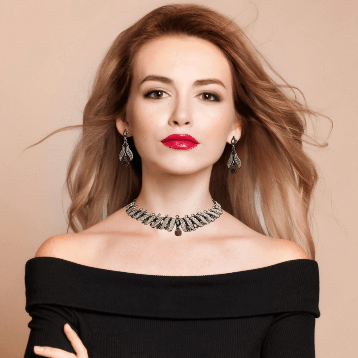 Choker Silver with Earrings in Pure Silver 925 BIS Hallmarked