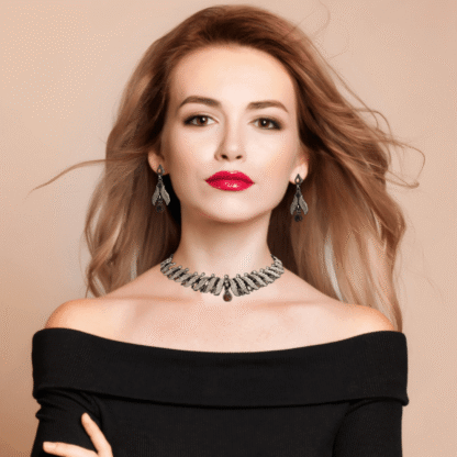Choker Silver with Earrings in Pure Silver 925 BIS Hallmarked