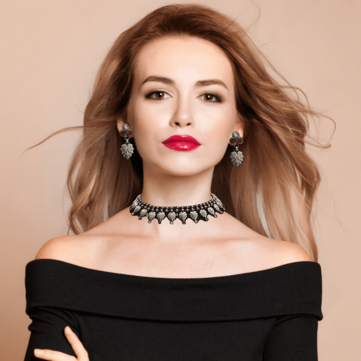 Choker Silver with Earrings in Pure Silver 925 BIS Hallmarked - Image 1