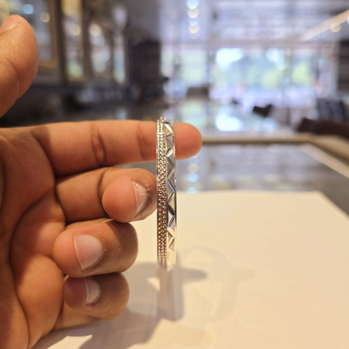 Dot Triangle Kada Sterling Silver Pure 925 BIS Hallmarked - Image 2