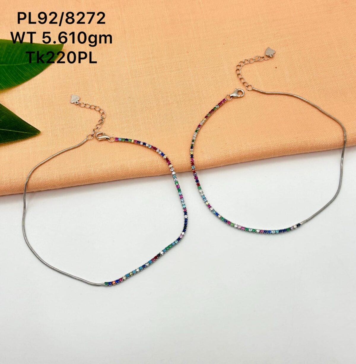 Elegant Rainbow Payal/Anklet in Pure 925 Silver BIS Hallmarked - Image 1