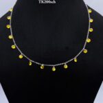 Vibrant Yellow Beads Necklace in Sterling Silver 925